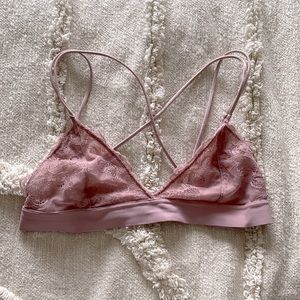 Pink lace bralette